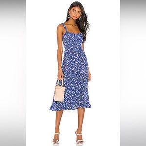 NOEMIE MIDI DRESS IN BLUE MONETTE FLORAL